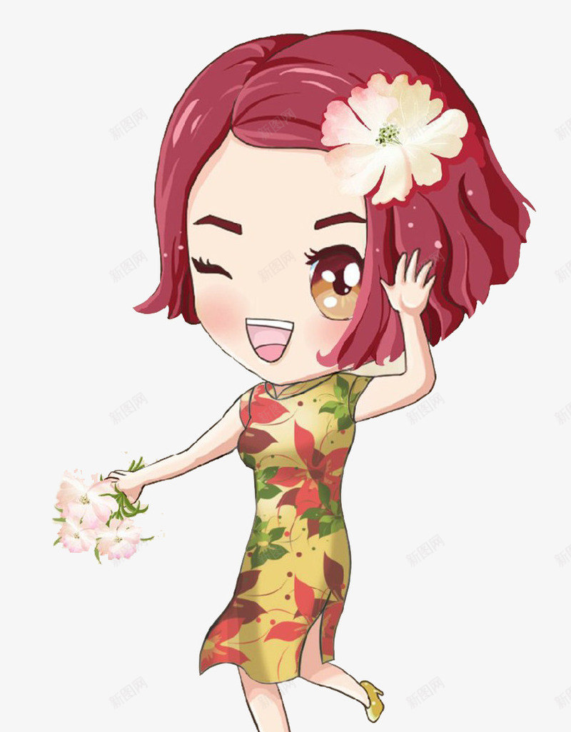 卡通少女png免抠素材_新图网 https://ixintu.com 卡通 少女 活力