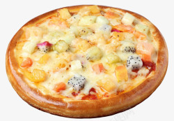 美味虾球芝士美味什锦水果芝士披萨高清图片