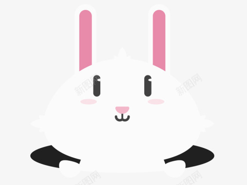 小白兔儿童LOGO白嫩可爱小兔矢量图图标图标