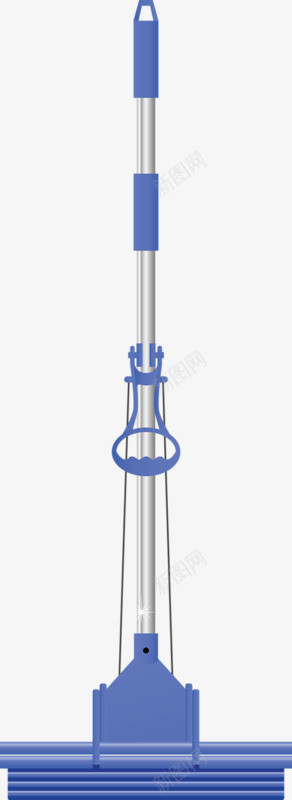 蓝色拖把png免抠素材_新图网 https://ixintu.com 好看 实用 工具 手绘