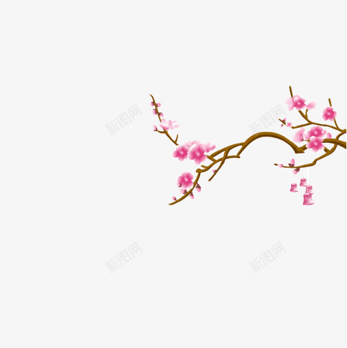 粉红花朵png免抠素材_新图网 https://ixintu.com 桃花 粉色 红杏出墙 装饰 边框