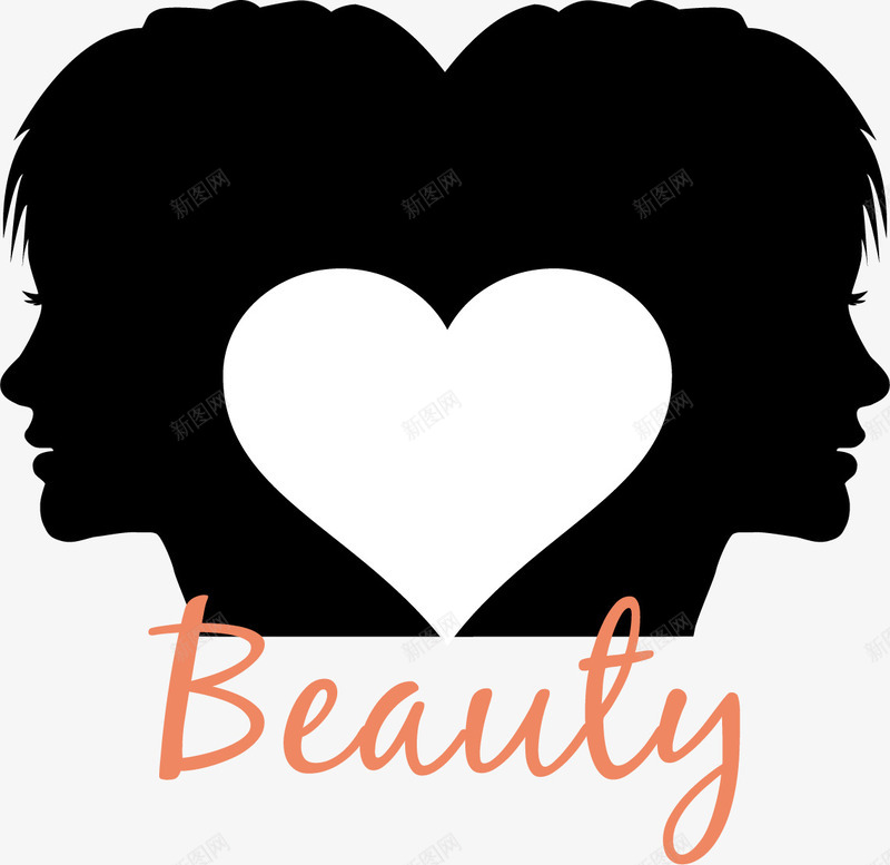 女性侧脸剪影图标png_新图网 https://ixintu.com logo设计 医疗美容 女性侧脸剪影 美发沙龙 美妆 美容logo设计 美容美发