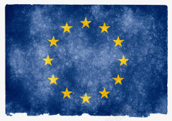 做旧图标复古做旧的欧盟旗帜图标高清图片