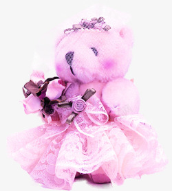 粉色小熊新娘素材