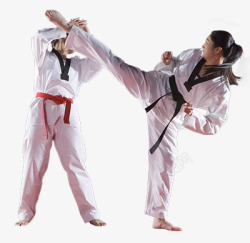 训练跆拳道两个人练跆拳道高清图片