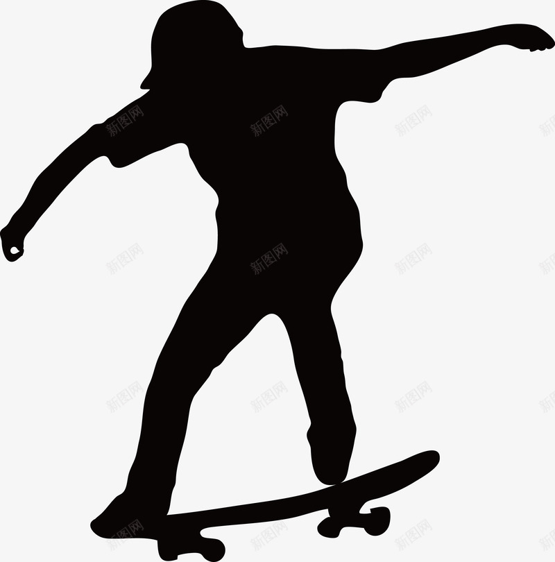轮滑滑板剪影png免抠素材_新图网 https://ixintu.com 滑板 轮滑剪影 运动 青春