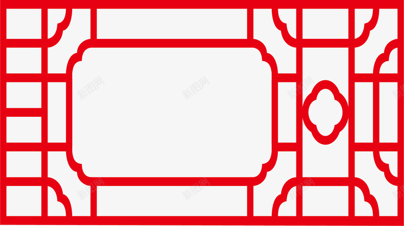 中国传统窗棂png免抠素材_新图网 https://ixintu.com 剪纸 框 相框 窗 花边