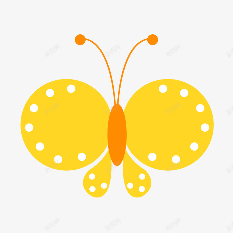 蝴蝶对称图像png免抠素材_新图网 https://ixintu.com 图像 对称 蝴蝶 黄色