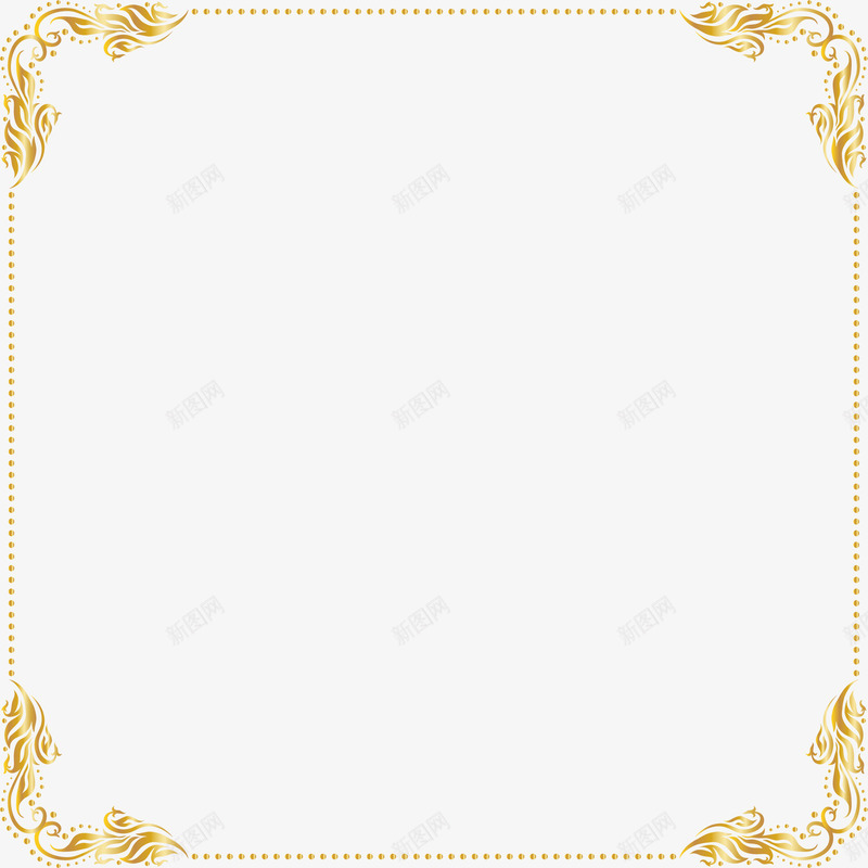 金色花边框架png图片免费下载 素材7mxkjquwu 新图网
