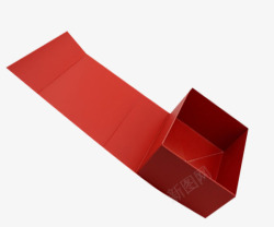 红色的可翻盖式纸盒素材