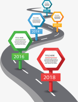 灰色公路时间轴图表矢量图素材