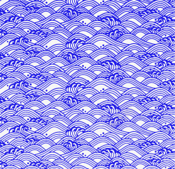蓝色海浪图标蓝色简约海浪边框纹理高清图片