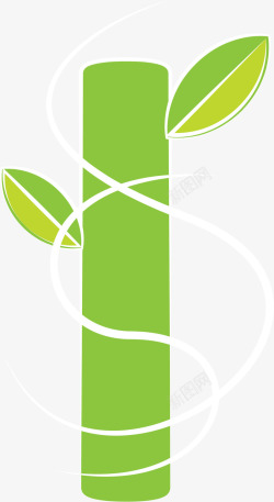 翠竹图案绿色春季植物竹子字母I高清图片