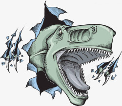 卡通张大嘴的恐龙素材