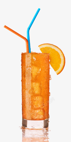 橙子汽水玻璃杯橙味汽水泡泡高清图片