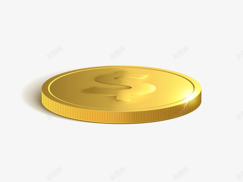 一枚金色硬币矢量图eps免抠素材_新图网 https://ixintu.com eps 矢量图 硬币 硬币样机 赏金 金币