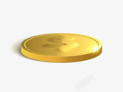金色的硬币一枚金色硬币矢量图高清图片