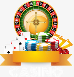 赌场的轮盘手绘赌博工具矢量图高清图片