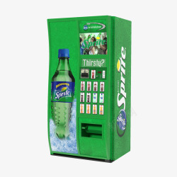 香槟色空自动贩卖机绿色汽水自动贩卖机高清图片