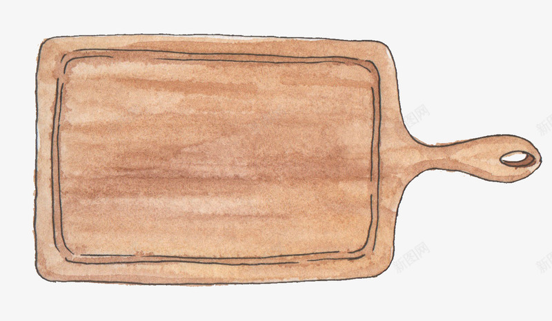 菜板png免抠素材_新图网 https://ixintu.com 厨房用品 手绘 木板 水彩