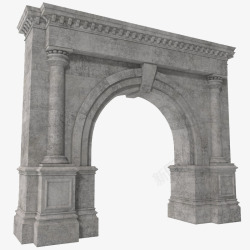 白色门大型灰色欧式拱形门高清图片