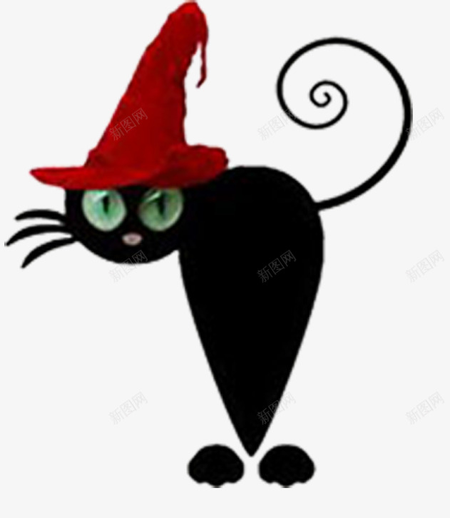 万圣节戴帽子的猫可爱png免抠素材_新图网 https://ixintu.com 万圣节 卡通 可爱 猫咪