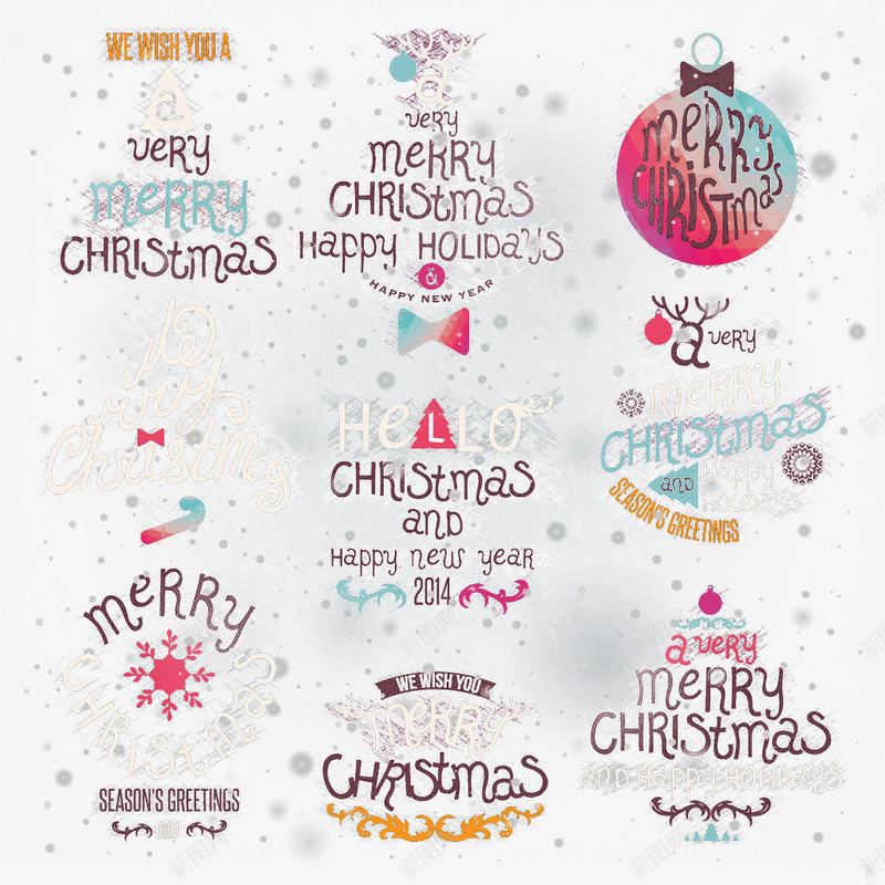 圣诞快乐装饰图标png_新图网 https://ixintu.com 可爱 圣诞寄语 英文图标 镂空花纹