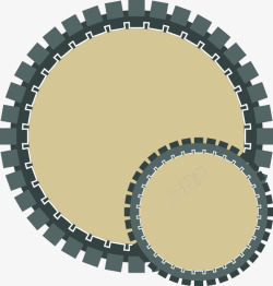 手绘圆形齿轮边框图案矢量图素材
