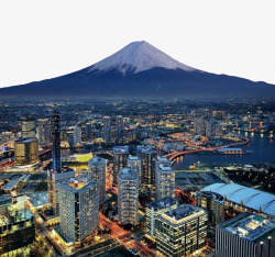 城市设计鸟瞰日本富士山高清图片