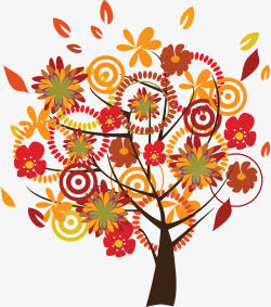 飘飞的落叶秋天的树高清图片