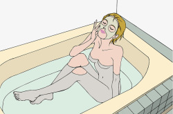 浴池美女美女泡澡做面膜高清图片