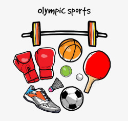 奥运体育运动的手绘对象素材