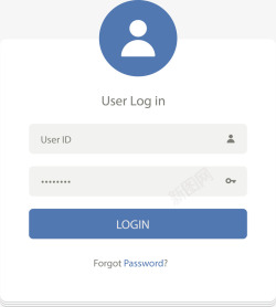 网站登录蓝白色网站登录界面矢量图高清图片