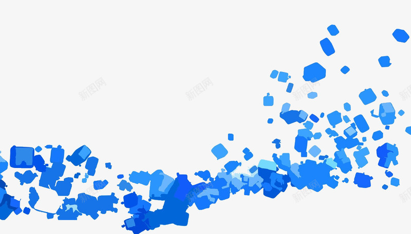 碎片png免抠素材_新图网 https://ixintu.com 图案 方块 碎片 蓝色