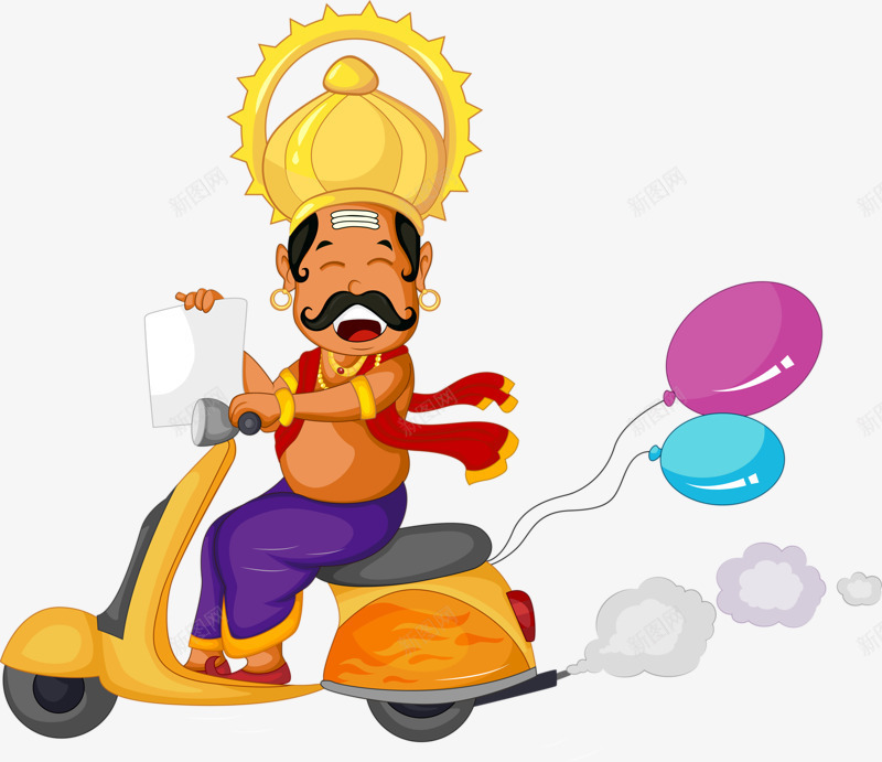 骑车的印度人png免抠素材_新图网 https://ixintu.com 人偶 卡通 好看 彩色 手绘