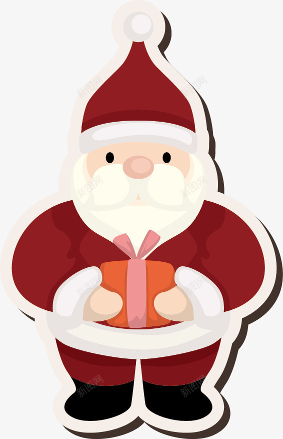 卡通圣诞老人造型矢量图ai免抠素材_新图网 https://ixintu.com 卡通造型圣诞老人礼物卡通形象 矢量图