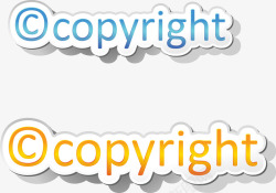 金色吊卡copyright图标高清图片