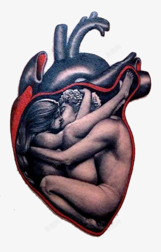 心脏中的情侣png免抠素材_新图网 https://ixintu.com 创意设计 卡通手绘 心脏 情侣