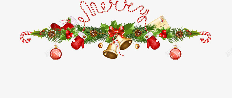 圣诞丝带装饰png免抠素材_新图网 https://ixintu.com 丝带 圣诞 红色 装饰 铃铛