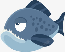 人鱼世界呆萌灰色卡通海鱼高清图片