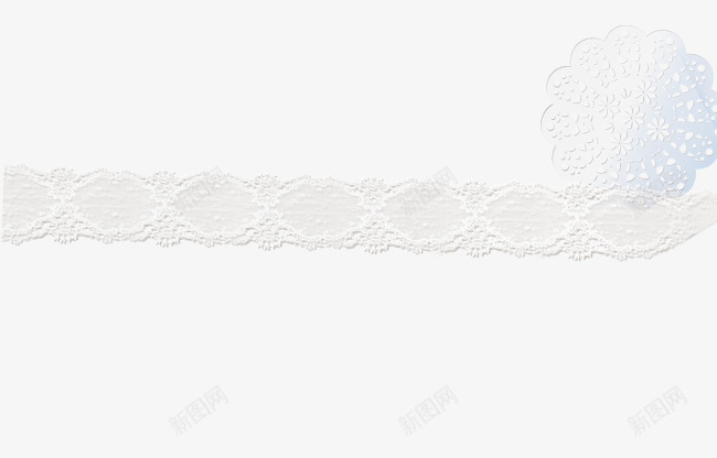 白色的蕾丝条性感花朵布垫png免抠素材_新图网 https://ixintu.com 白色的蕾丝条性感花朵布垫