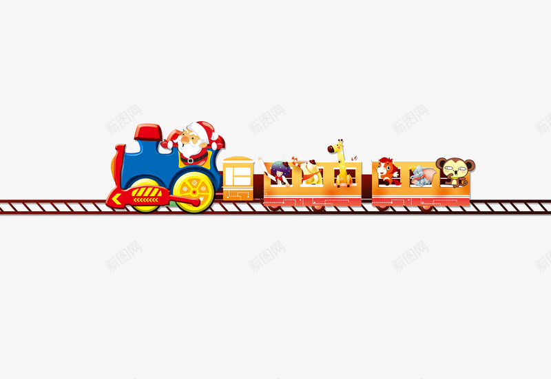 开火车的圣诞老人png免抠素材_新图网 https://ixintu.com 圣诞老人 圣诞节装饰 火车 装礼物火车 装饰图案