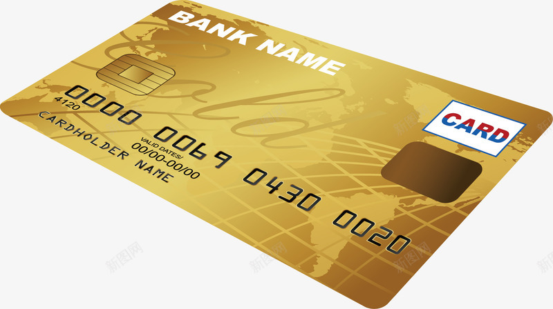 金黄色银行卡元素png免抠素材_新图网 https://ixintu.com 存储 转账 银行 银行卡矢量