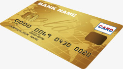 银行转账金黄色银行卡元素高清图片