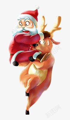 创意合成圣诞节元素圣诞老人和麋鹿png免抠素材_新图网 https://ixintu.com 元素 创意 合成 圣诞老人 圣诞节 麋鹿