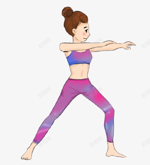 瑜伽少女png免抠素材_新图网 https://ixintu.com 人物 人物插画 健身 卡通人物 女孩 插画 瑜伽 运动