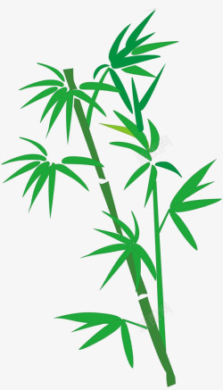 竹叶卡通手绘竹子叶高清图片