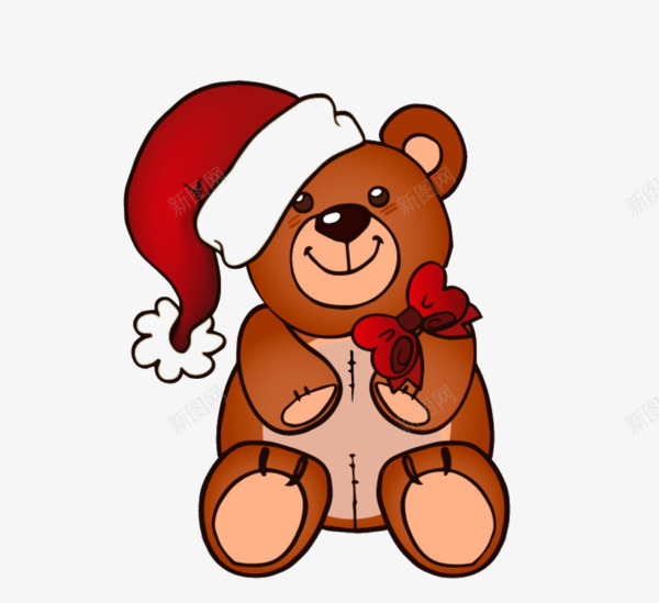 卡通棕色圣诞小熊玩偶png免抠素材_新图网 https://ixintu.com 卡通手绘 圣诞玩具 棕色小熊 玩偶