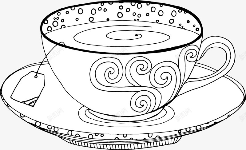 手绘文艺创意咖啡杯png免抠素材_新图网 https://ixintu.com 创意咖啡杯 厨房用品设计 咖啡杯 插画 茶杯 装饰
