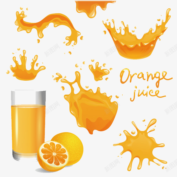 橙汁png免抠素材_新图网 https://ixintu.com Juice Orang 动感水 杯子 果汁 橙汁